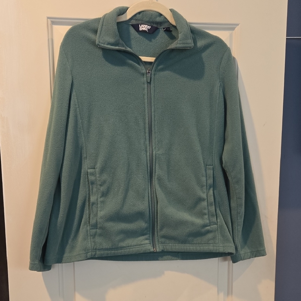 Lands' End Teal Fleece Jacket